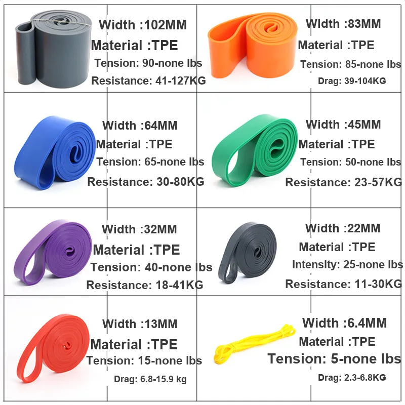 Ledomoda Resistance Bands TPE High Elasticity Stretch Band Unisex-3