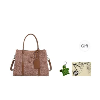 KKA Fabric With PU Handbag Shoulder Bag Crossbody Bag Regular Women's Ink Blue/Khaki/Red Brown