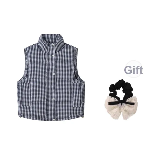 SYEEE WITH U Синяя клетка с бесплатной резинкой для волос женские жилеты