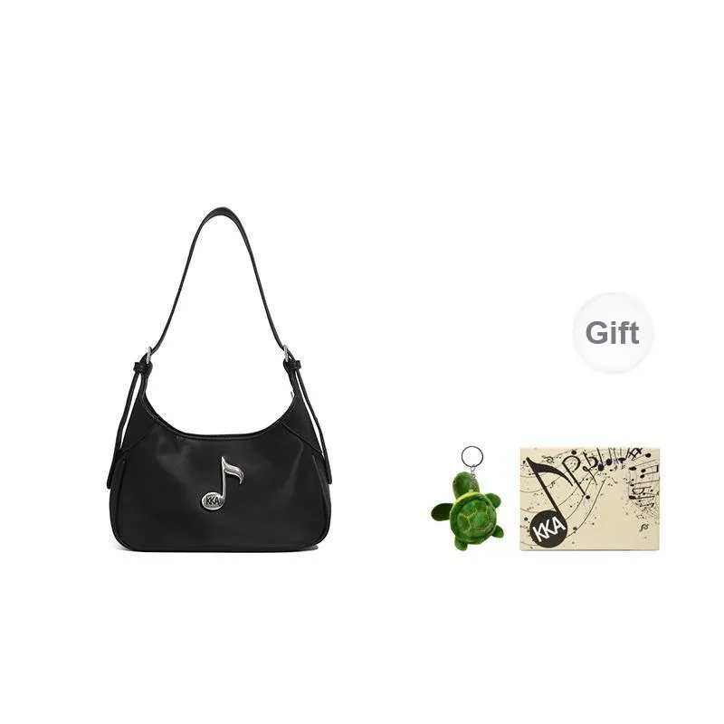 KKA PU Shoulder Bag Women's Black/Ecru/Apricot-6