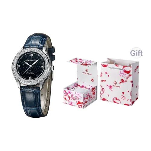 LOUIE JUELEN Кварцевый механизм Женские часы 30 мм Черные