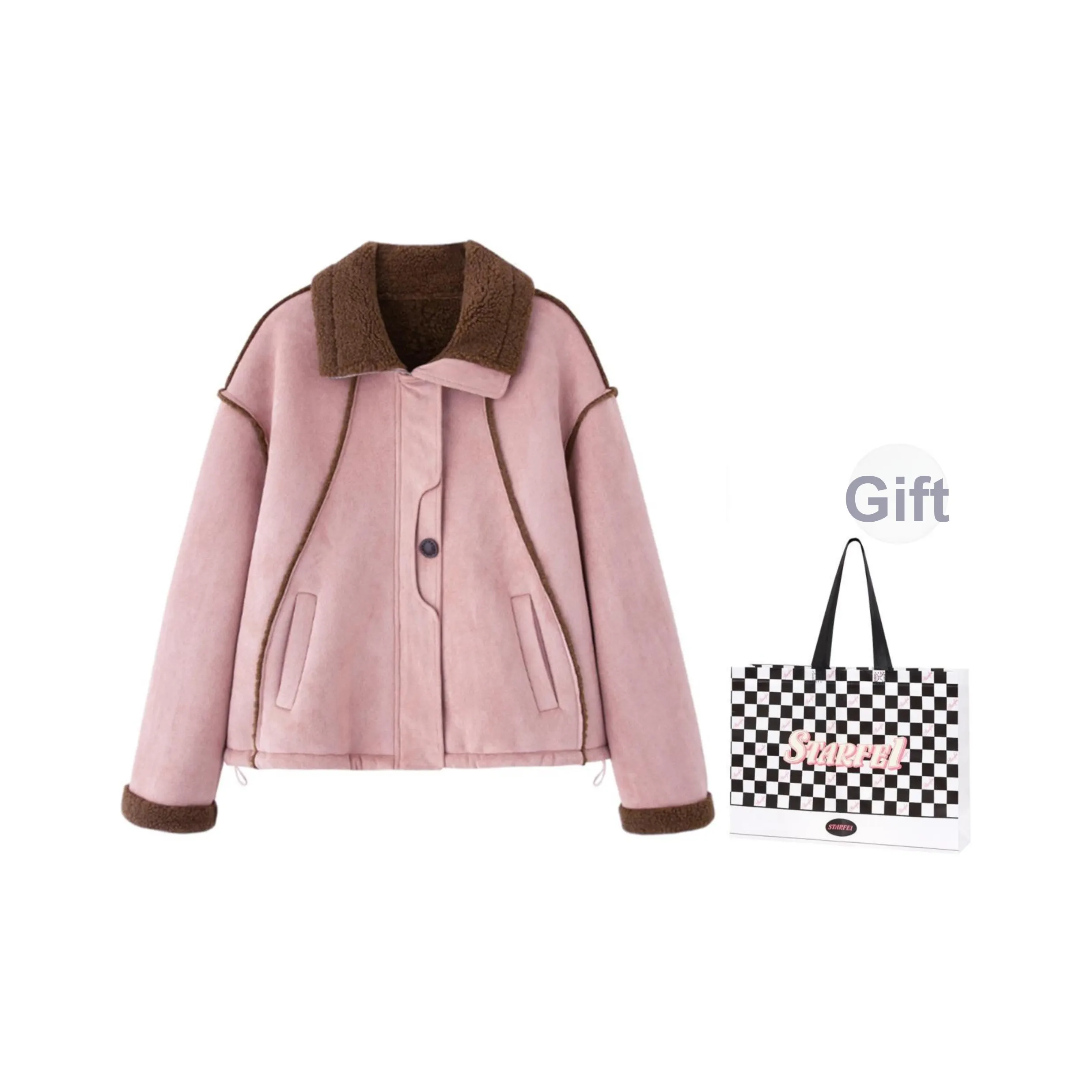 STARFEI Розовый Shearling Женские пуховики