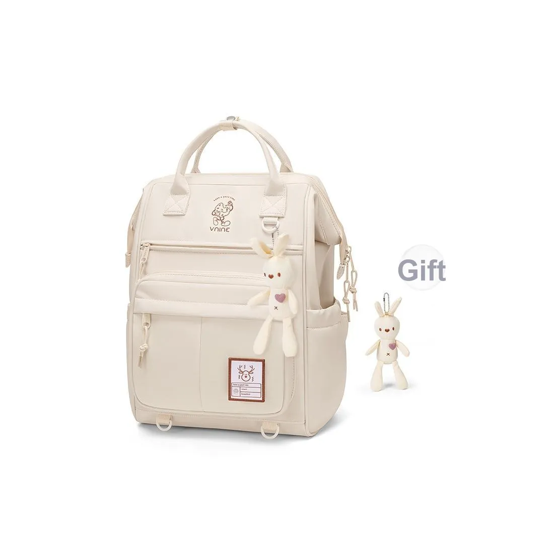 V.NINE Ткань MOTHER Daughter Рюкзак Портативный Рюкзак Женские Миндально-бежевый Таро фиолетовый