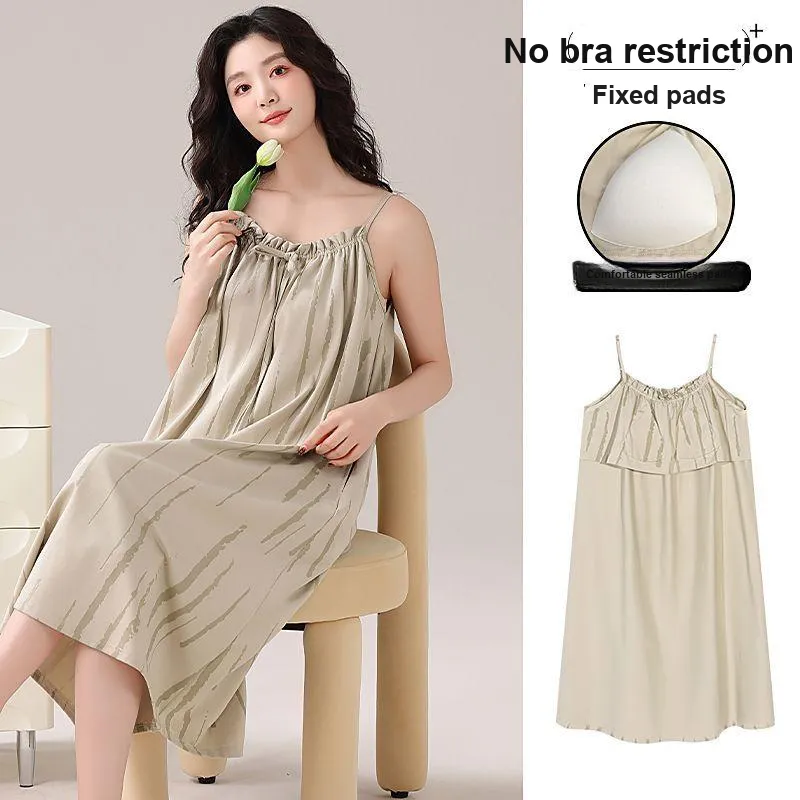 DanceBees Nightgown Women's Khaki-1