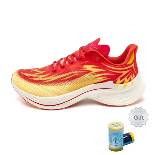 ONEMIX Run Cool Running Shoes Unisex Low-Top Red Yellow White