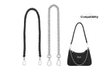 Black Woven Rope Bracelet with White Large Bar Clasp 53cm+Size 14, O-Shaped Decorative Chain 40cm