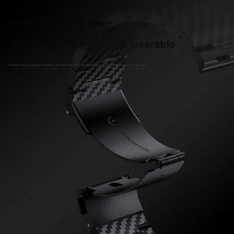 FZRT Watch Bands Carbon Fiber Pattern 22mm Interface Strap Unisex-5