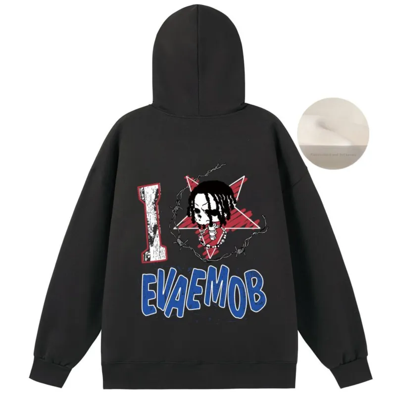 *EVAE+MOB Dreadlocks Model Skull Collection Sweatshirt Unisex-14