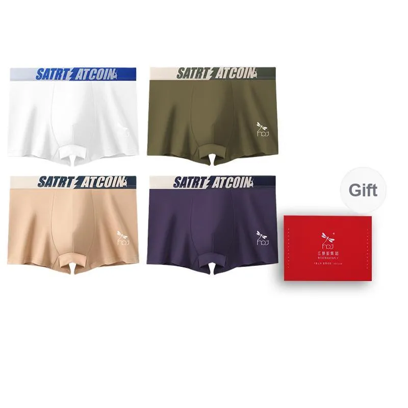 RED DRAGONFLY Cotton Panties Men's 4 Pack Gift Box Set-11