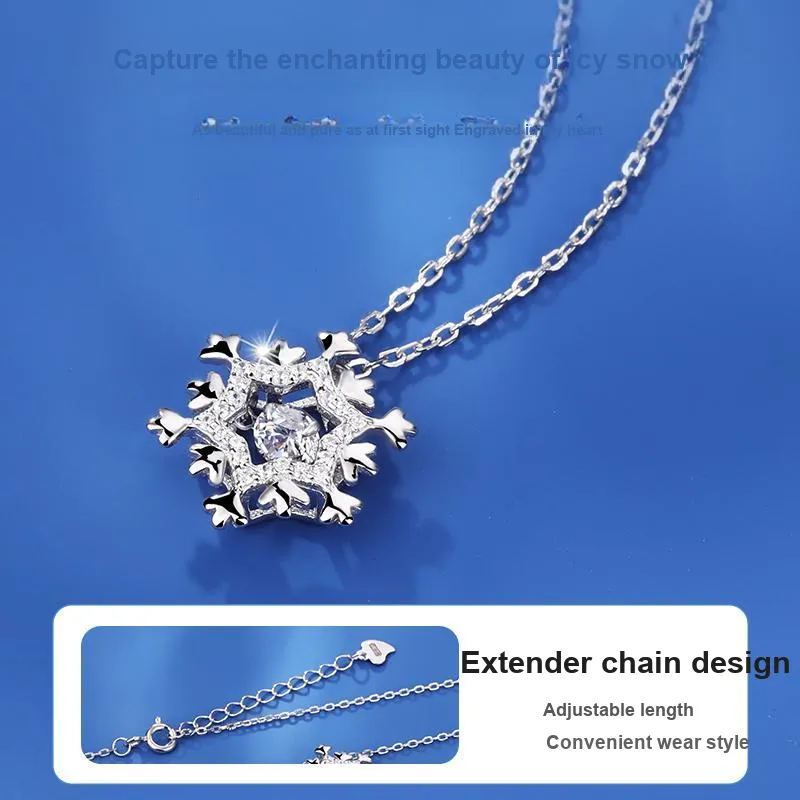 LAOYINJIANG 925 Sterling Silver Imitation Zircon Necklaces Women's-4