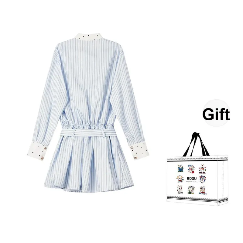BDGU Long Sleeved Dresses Women's Blue-3