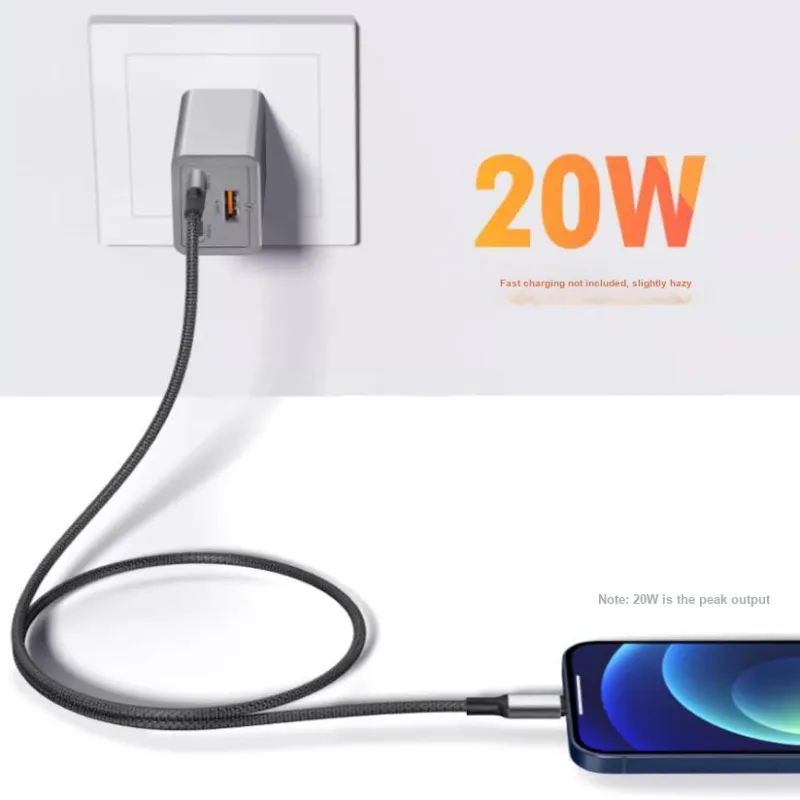 Nubia Type C To Lightning 20W Fast Charging, Sports Car Style Fully Enclosed C94 Rhodium Iridium Tip, Pop Up Cables-1