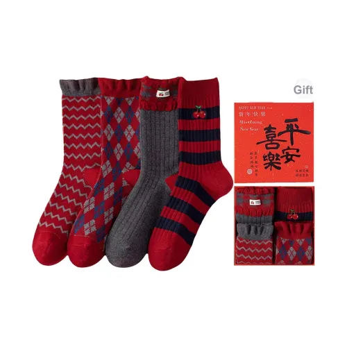 MADALLO [4 шт Gift Box Set] Исполнение желаний H Унисекс MID Носки до икры