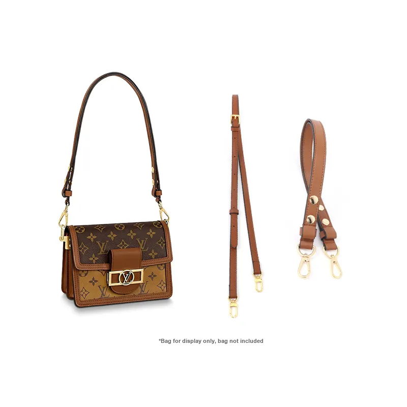 HAWA Cow Leather Bag Straps Women's Brown-7