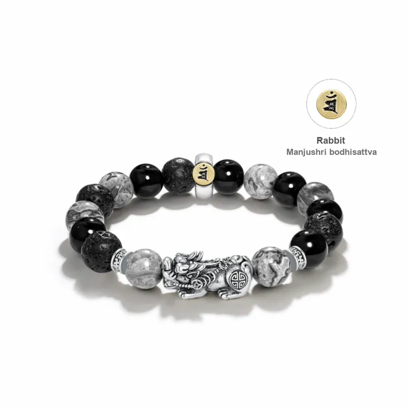 TANGSHU Map Stone Wealth And Good Luck Beaded Bracelet Unisex-15