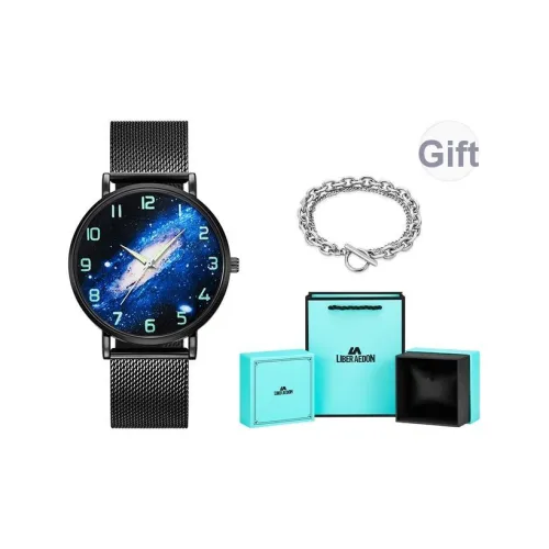 LIBER AEDON Мужские наручные часы кварцевый механизм ремешок из нержавеющей стали синий циферблат