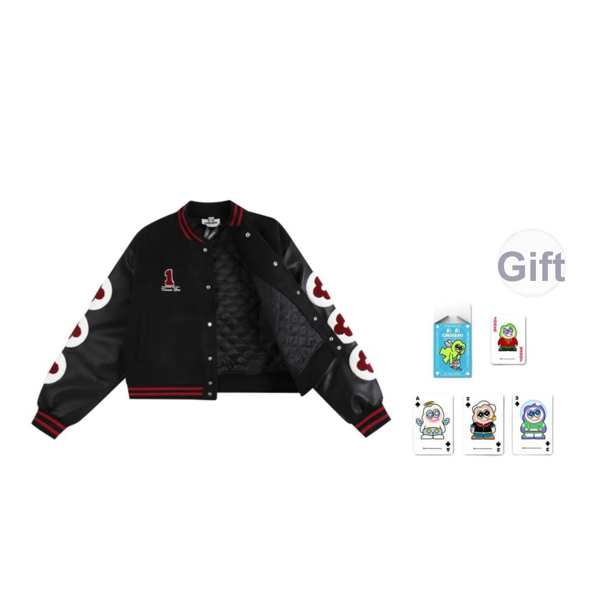 CHOSEN1 CH Baseball Jacket Unisex Red Wine Color Scheme