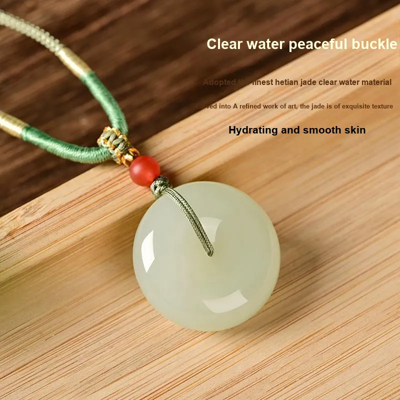 KUNYUYAO Hetian Jade Pendants Pale Greenish White Jade Unisex-19