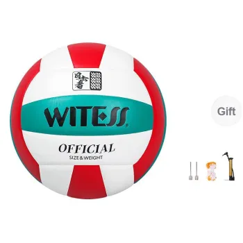 WITESS PU Soft Leather Size 5 Volleyball Unisex Red And Green Color Scheme