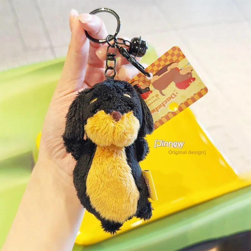 Jinnew Plush Keychains Unisex Black-2