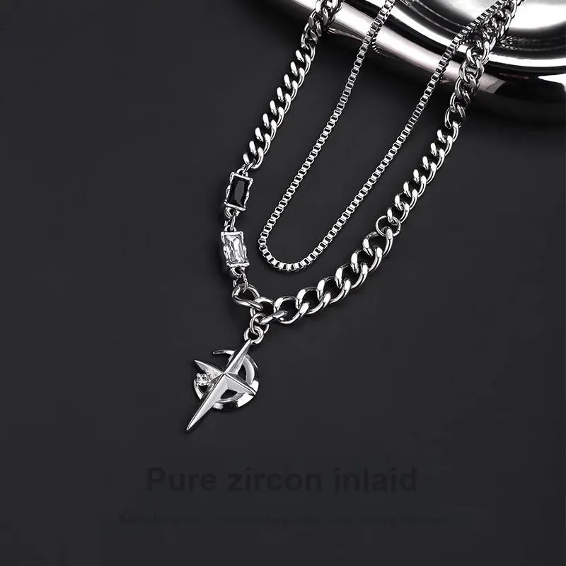 FOREVER MELODY Titanium Steel Necklaces Men's-2