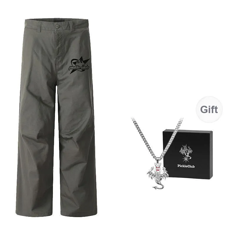 Beam Mix With Kimchi Casual Pants Unisex Gray Green-0