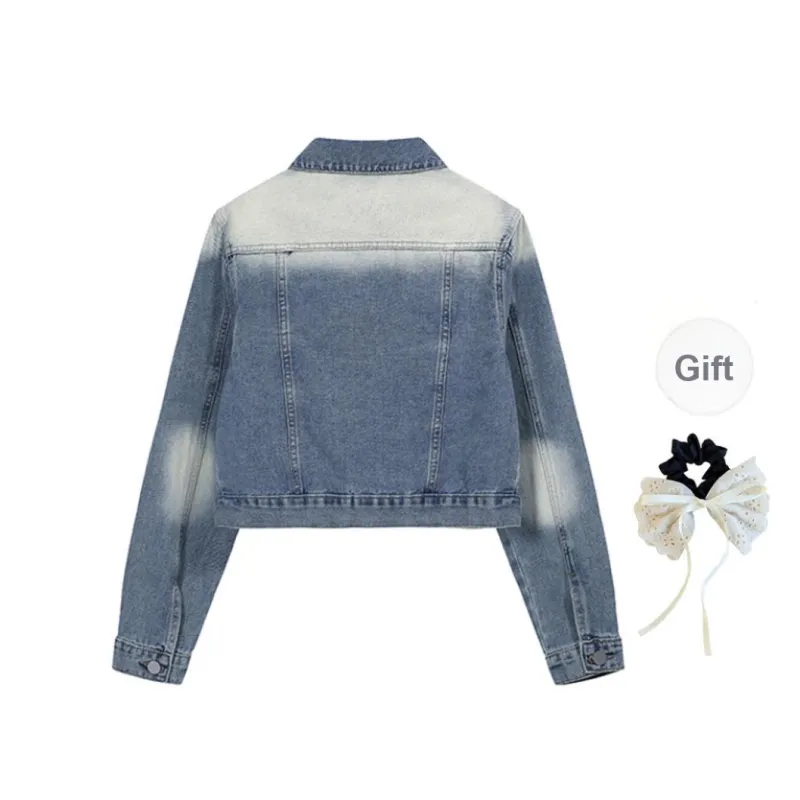 PAVEA Denim Jacket Women's Blue+Hair Tie Comes With-1
