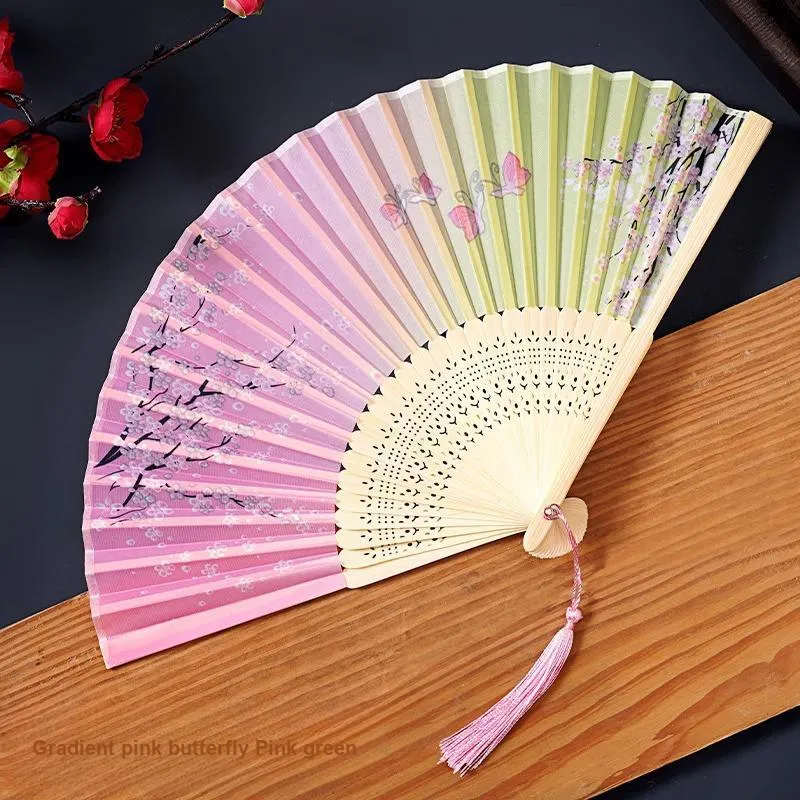 JINGDI Twill Damask And Silk Foldable Small Fan-11