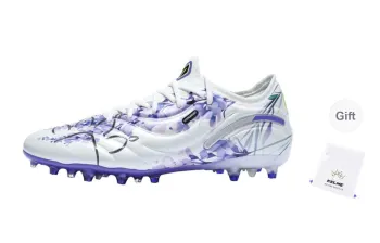 KELME MG Rubber Short Studs Wear Resistant Slip Resistant Soccer Shoes Men White Purple Master 2.0