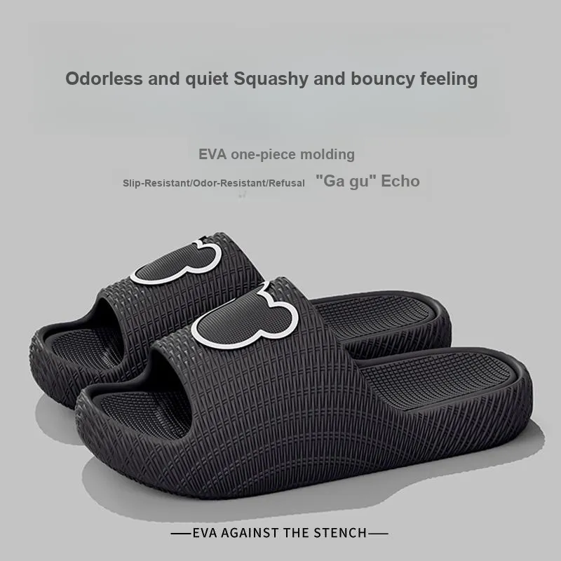 Foot Recreation Minimalist Style Cartoon Bear Solid EVA Slippers, Summer Slip Resistant Slippers, Unisex, Home Slippers-21