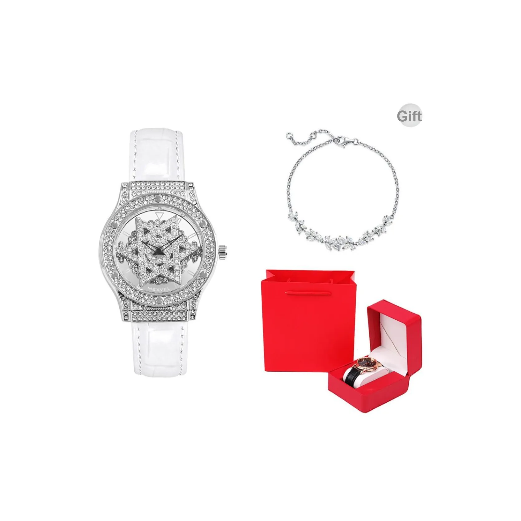 MEXVEL Кварцевый механизм Женские часы 40 мм Скелет