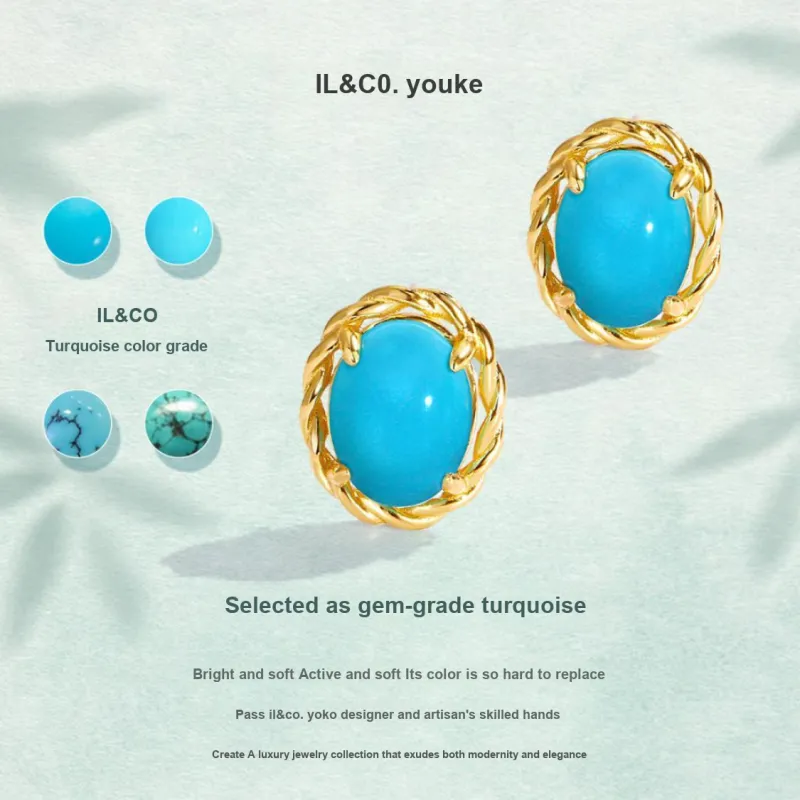 IL&CO. Turquoise Stud Earrings Women's-10