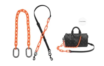 Kim Yeon-sha Cow Leather Acrylic Bag Accessories Unisex Black/Orange