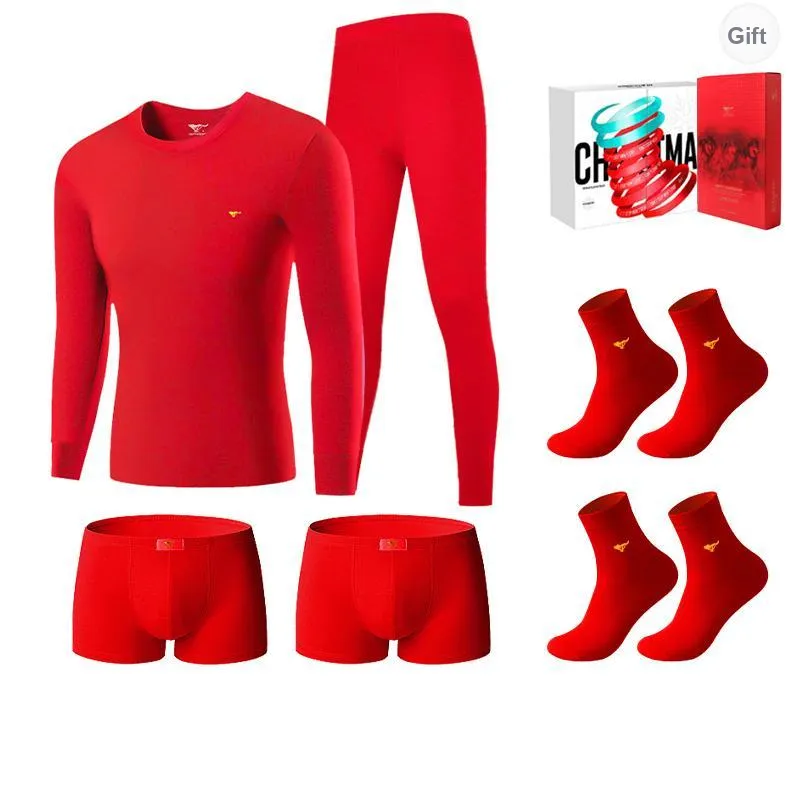 SEPTWOLVES Thermal Set Men's Gift Box Set Red-6