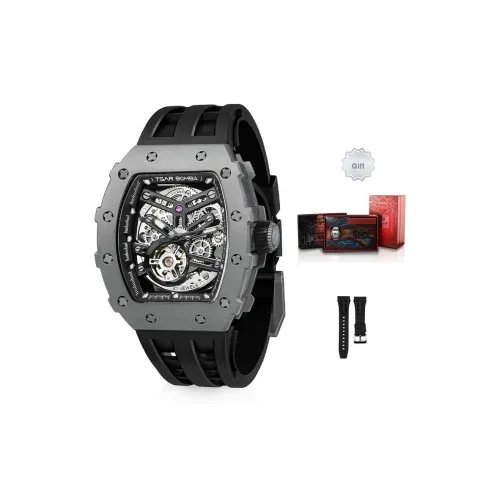 TSAR BOMBA Автоматический механический механизм Мужские часы 50,5мм*43,5мм*14,45мм Черный