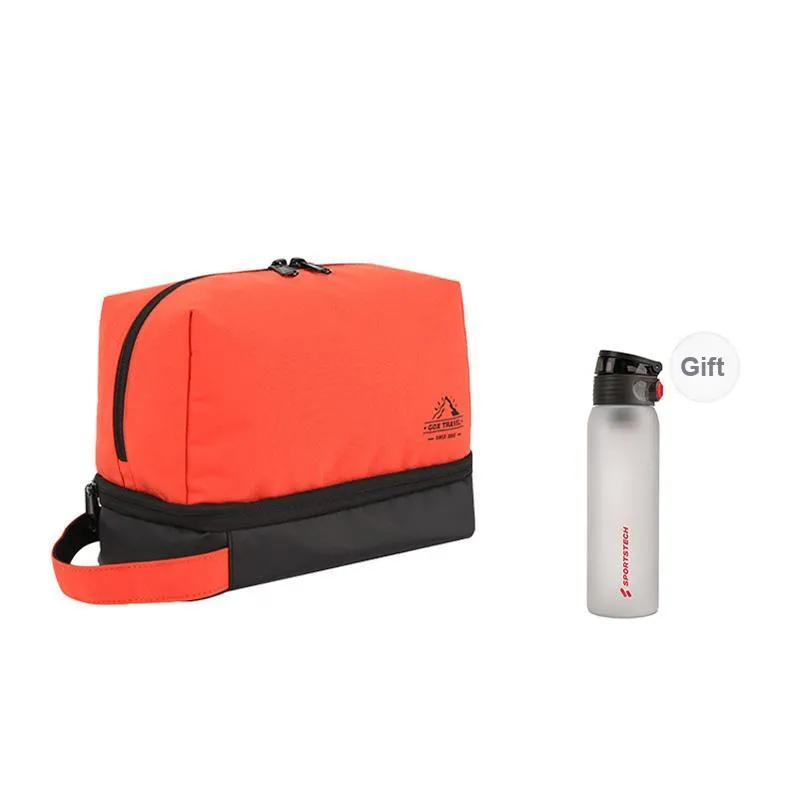 GOX Canvas Sports Single Layer Canvas Bag Toiletry Bag Unisex Ecru Khaki Gray Orange-66