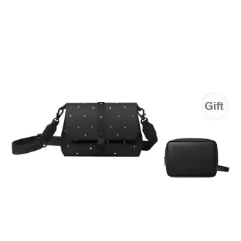 Gaston Luga PU Crossbody Bag Medium Size Women's Elegant Black