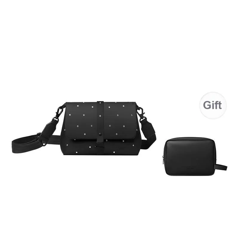 Gaston Luga PU Crossbody Bag Medium Size Women's Elegant Black-0