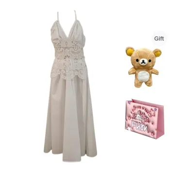 FLIM Slip Dresses Women's White Bear Box