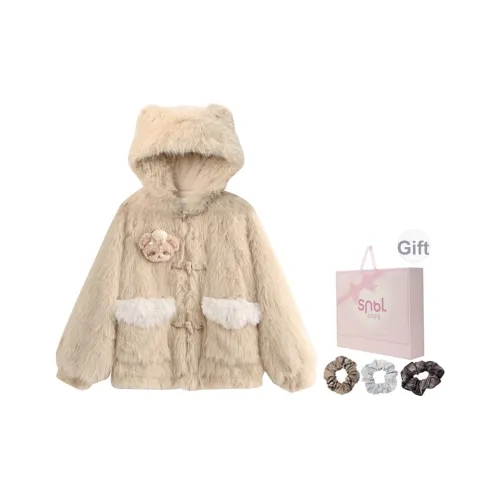 SNBL Молочно-чайный Бежевый Женские Бархатные куртки