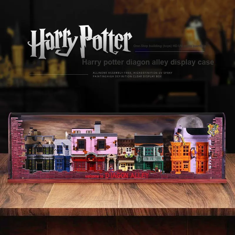 LIGHT YOUR BRICKS Compatibility Building Block 75978 Diagon Alley Display Case Harry Potter Model Accessories-1