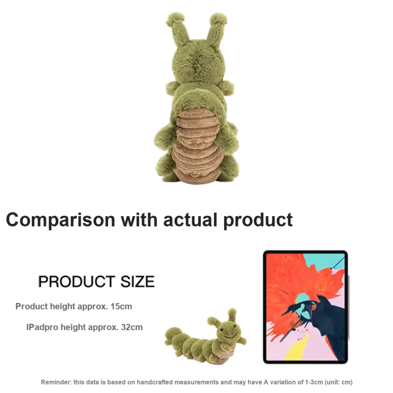 JELLYCAT Insect-Inspired Collection Animal Caterpillar Dolls Plush Doll 15cm High-3