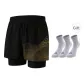 Black Gold Shorts (Includes 3 Pack of Gray Socks)