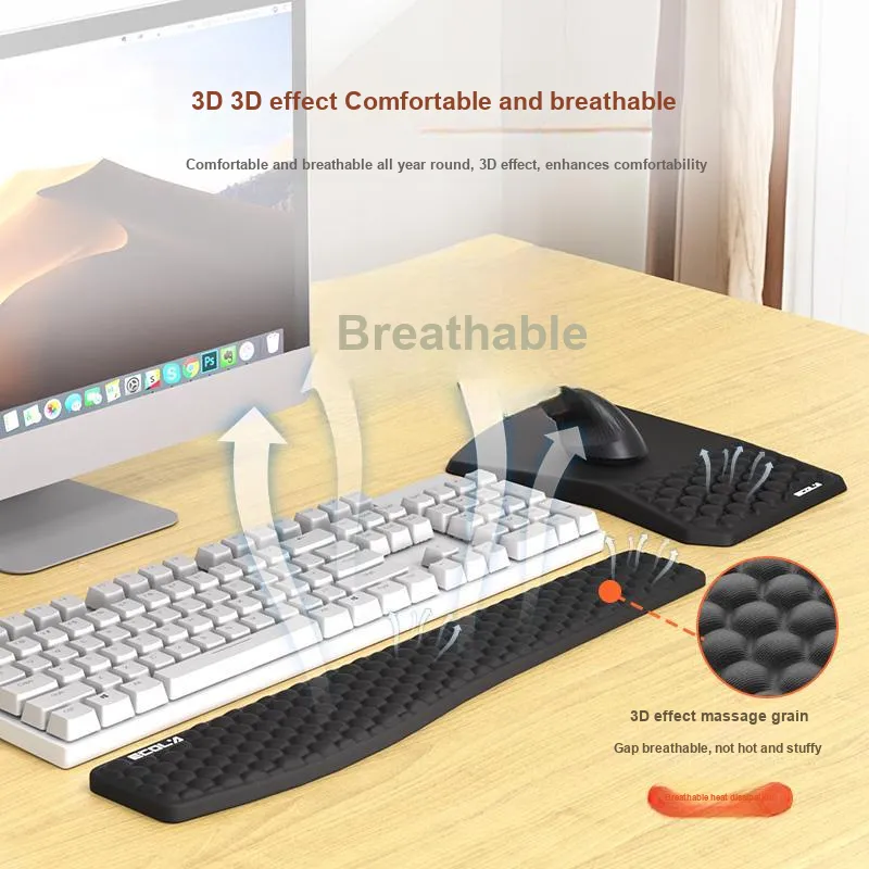 ECOLA EZ7 Persons Ergonomic Care Wrist Pad Support Combination Mouse Pads-3