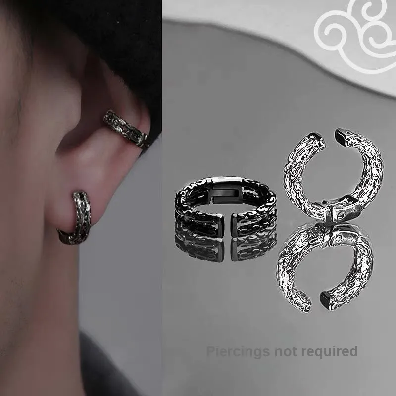 ZWU 925 Sterling Silver Earrings Men's-11