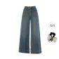 (Dark Blue Ankle-Length Pants+Hair Tie) Comes with