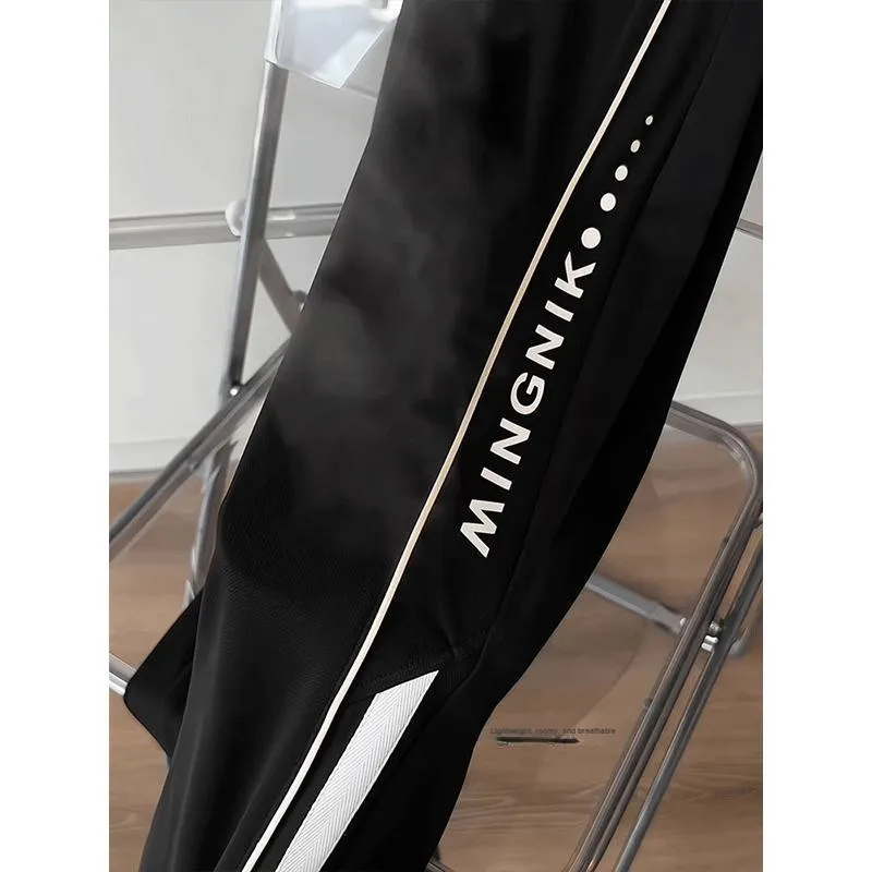 DARK HORSE Casual Pants Unisex Black Stripes-4