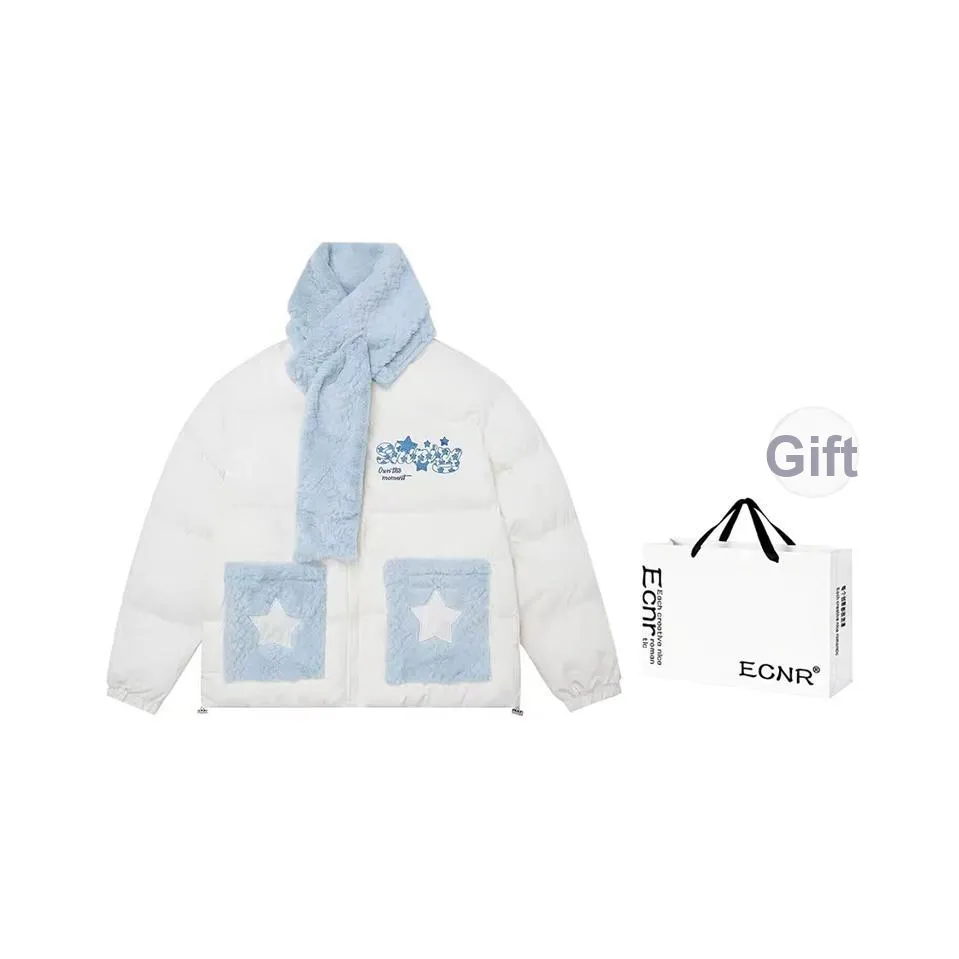 ECNR Хлопковый пуховик женский цвет экрю