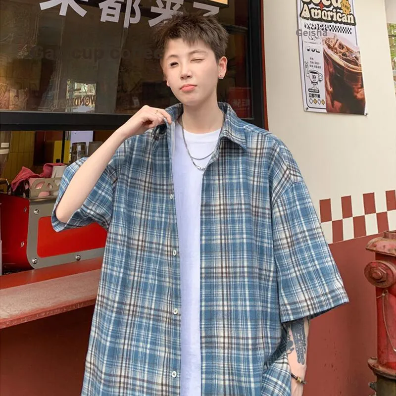 Cost Per Kilo Shirts Unisex Blue Plaid-4