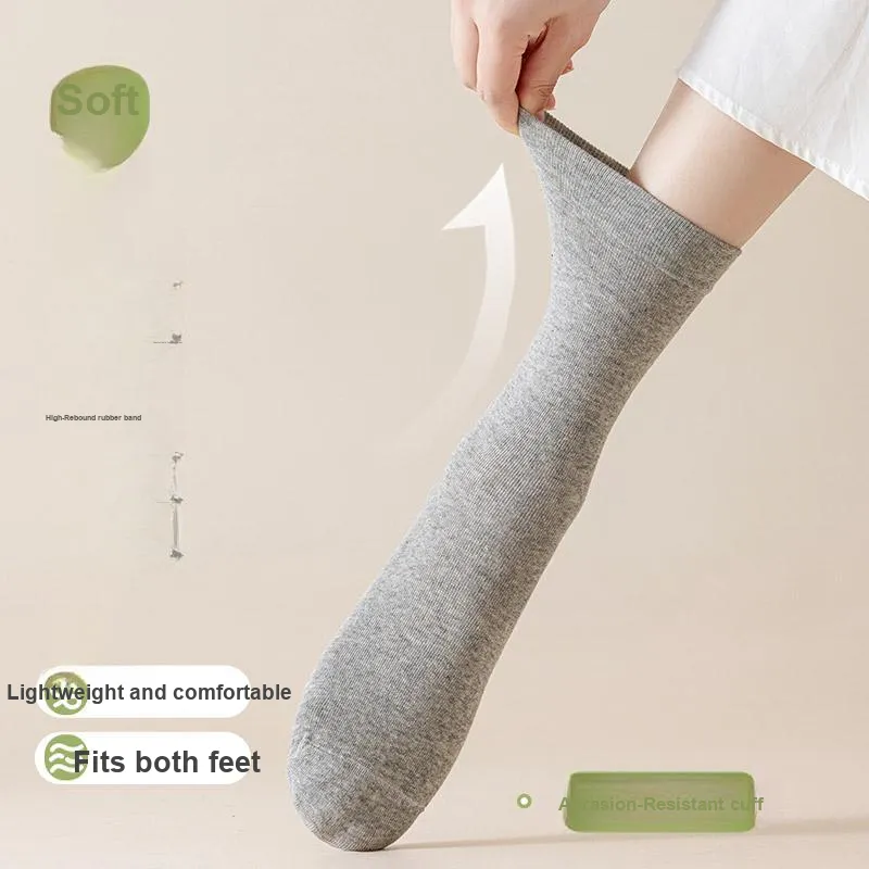 MADALLO Mid Calf Socks Women's 5 Pack White-16